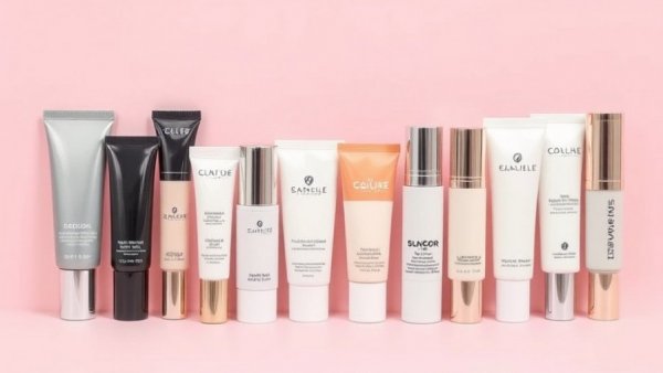 Assorted face primers on pink background for Best Primers for Mature Skin 2026