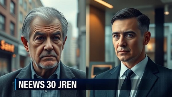 Celebrity news image showing two men with a headline overlay.