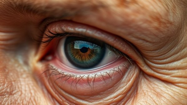 Close-up of aging eye illustrating under-eye wrinkles