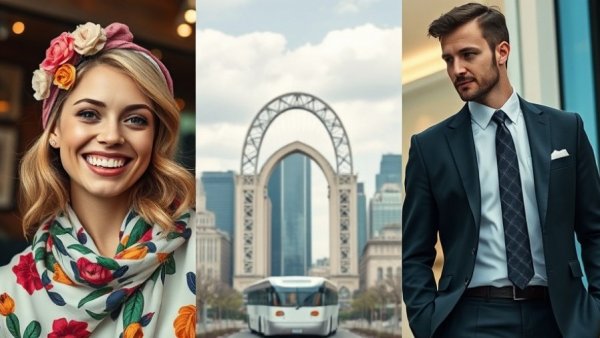 Mind-blowing facts that change your perspective: Cheerful woman and city arch.