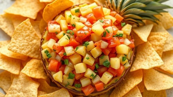 Delicious pineapple salsa recipe with tortilla chips