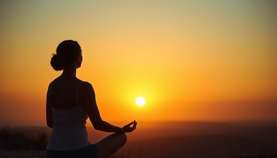 Silhouette of a woman meditating at sunset to achieve true wellness.
