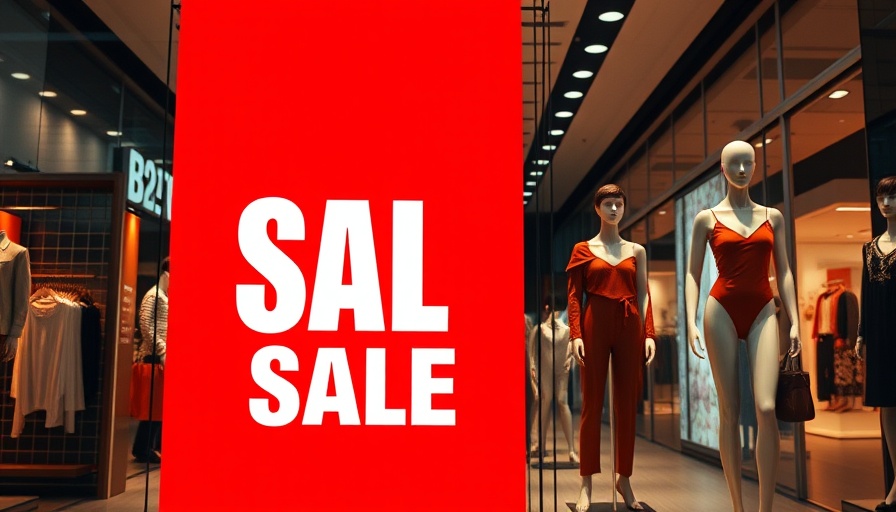 Scarcity Effect in retail with vibrant sale sign in clothing store.