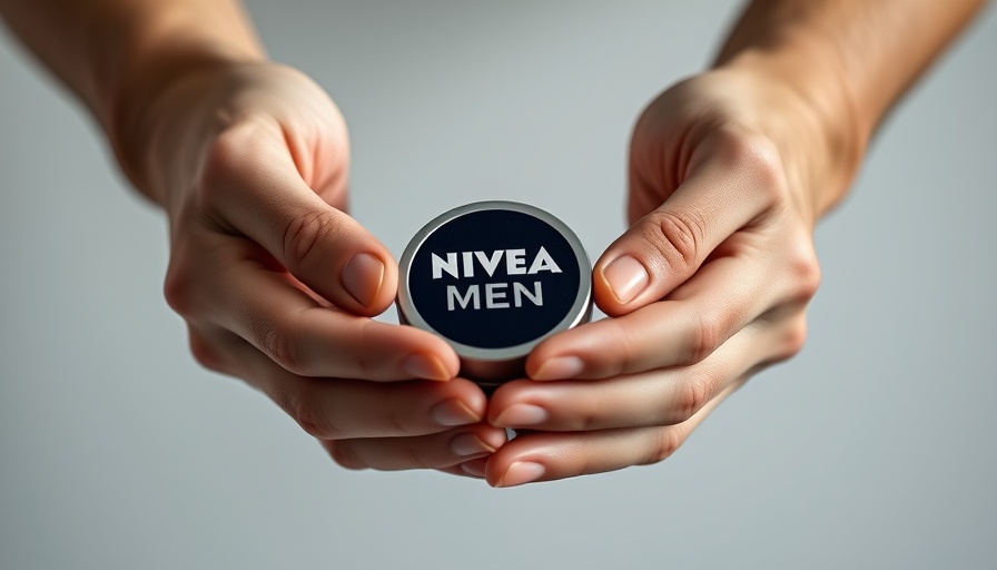 Close-up of hands exchanging Nivea Men cream tin for best hand creams for men