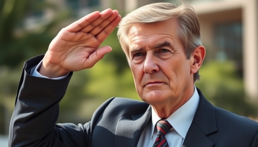 Serious man in suit saluting outdoors, Pentagon rules on use of force by Marines.