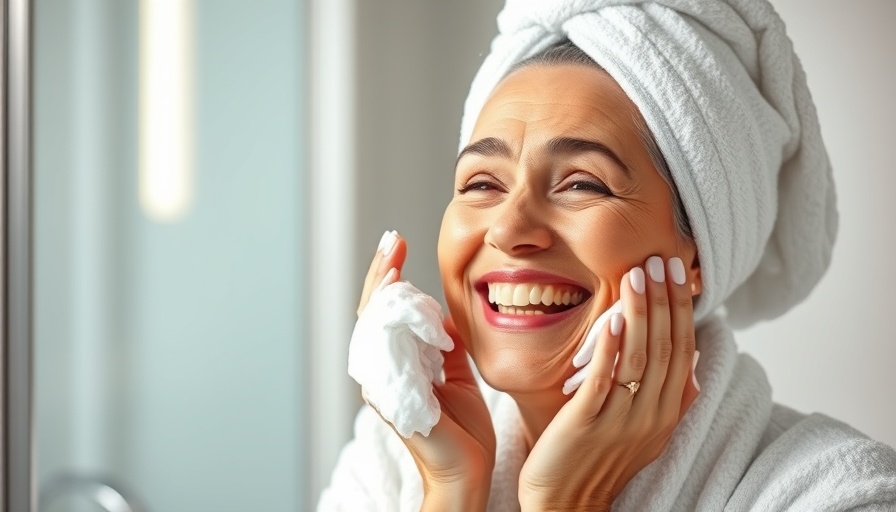 Middle-aged woman using cleanser, perfect for best cleansers over 40.