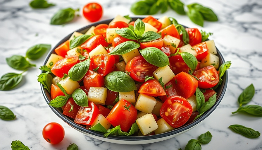 Vibrant Panzanella salad with tomatoes and basil