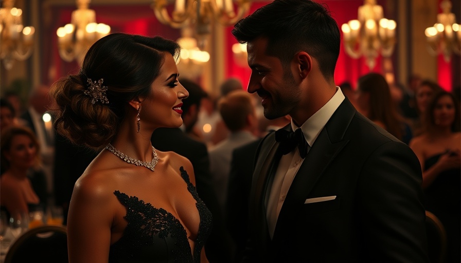 Celebrity gossip featuring elegant couples at Hollywood events.