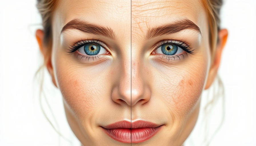 Image showing the effects of skincare with contrasting skin, highlighting sunscreen prevent aging.
