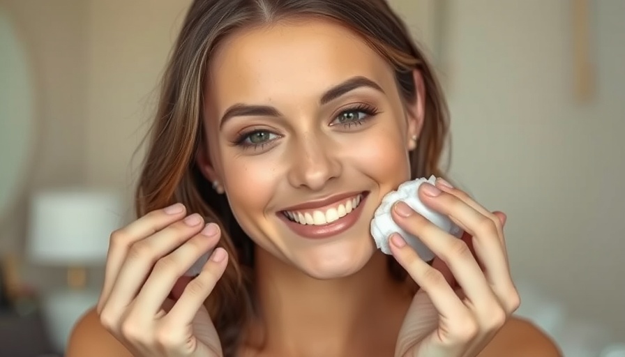 Young woman removing makeup effectively with a cotton pad.