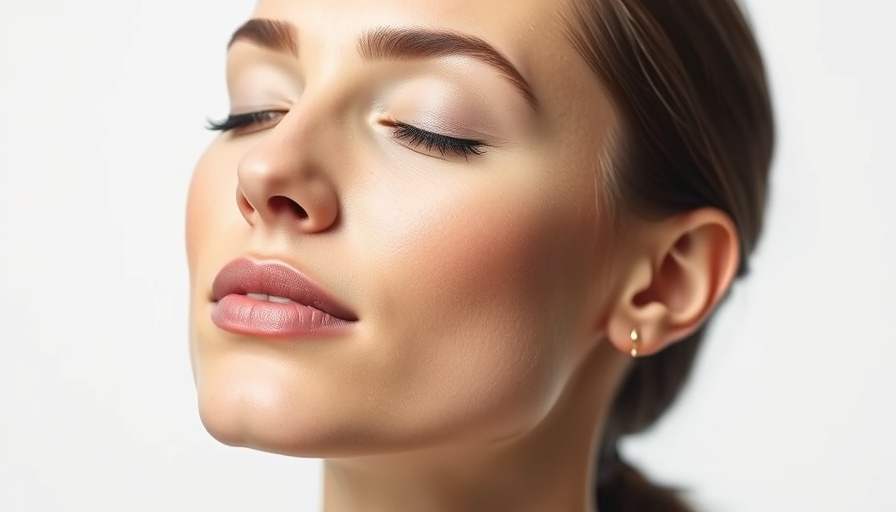Woman practicing non-surgical jowl lift technique.