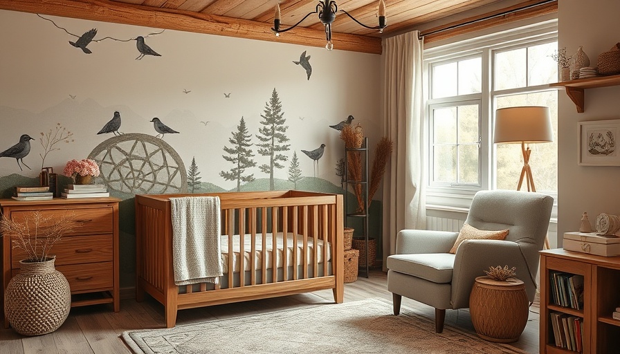 Elegant nursery with rustic decor and soft lighting