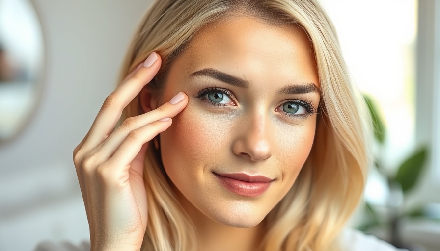 Young woman touching under-eye for how to reduce puffy eyes.