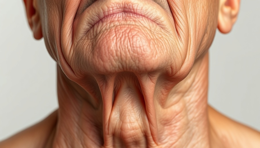 Detailed close-up of a sagging neck with visible wrinkles.