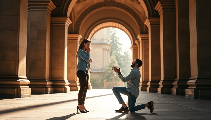 Couple's engagement under archway reflecting elements of your proposal