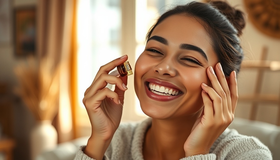 Woman applying face oil for glowing skin after 40.