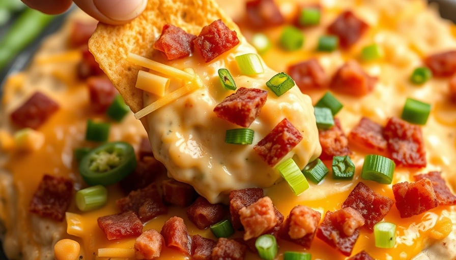 Healthy Jalapeno Popper Dip with bacon, cheese, jalapenos.