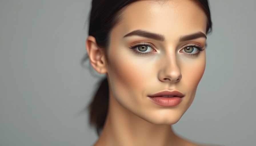 Elegant woman with subtle makeup tips, soft lighting.