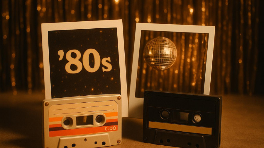80s vintage aesthetics in contemporary weddings; Polaroids, tapes, tinsel.