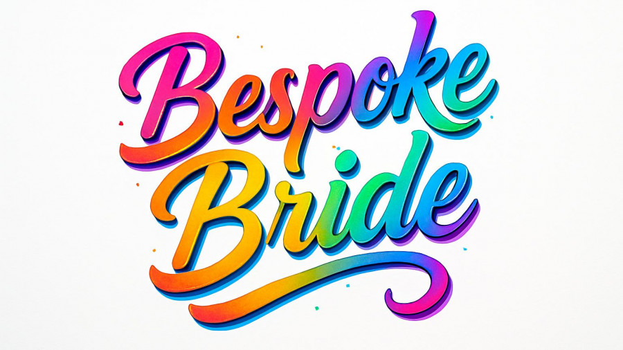 Colorful Bespoke Bride logo with vibrant gradient letters