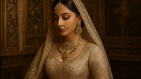 Elegant bride showcasing Nose Jewelry in Wedding Fashion.