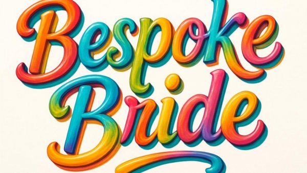 Colorful bespoke typography design for 'Bespoke Bride'.