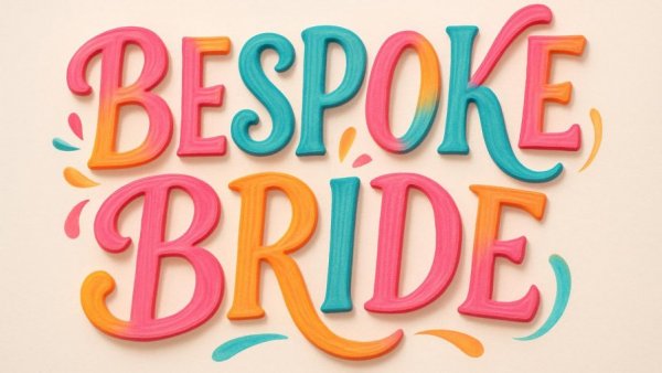 Colorful bespoke bride logo, interactive wedding entertainment ideas.
