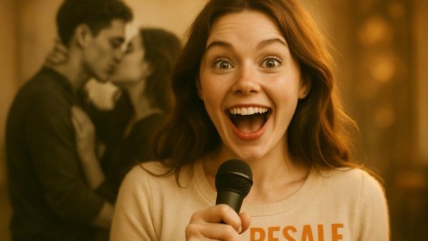 Wedding Talk Membership Presale announcement with excited woman and romantic couple.