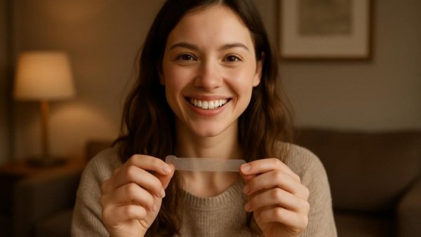 Reflecting on your wedding journey with a warm smile indoors.