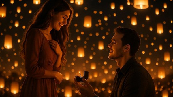 Choosing the Perfect Proposal Location: Magical lantern festival proposal.