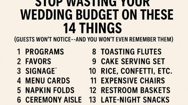 Stop Wasting Your Wedding Budget on These 14 Things (Guests Won’t Notice—and You Won’t Even Remember Them)