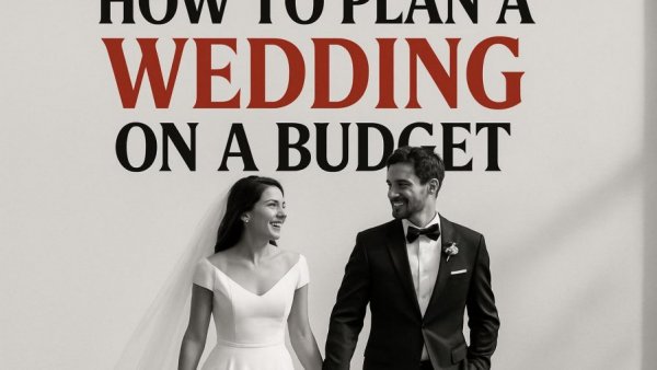 Budget-friendly wedding planning guide cover with couple.