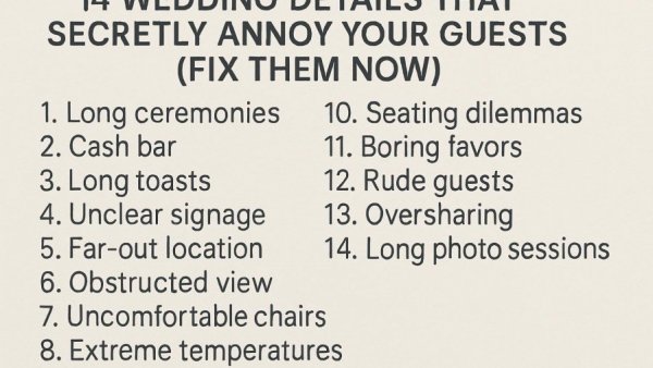 14 Wedding Details That Secretly Annoy Your Guests (Fix Them Now)
