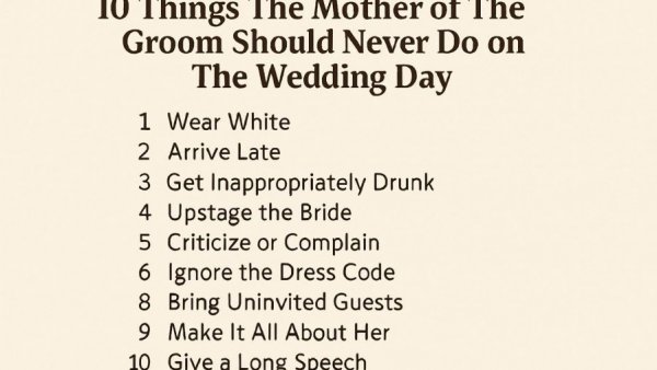 10 Things The Mother of The Groom Should Never Do on The Wedding Day