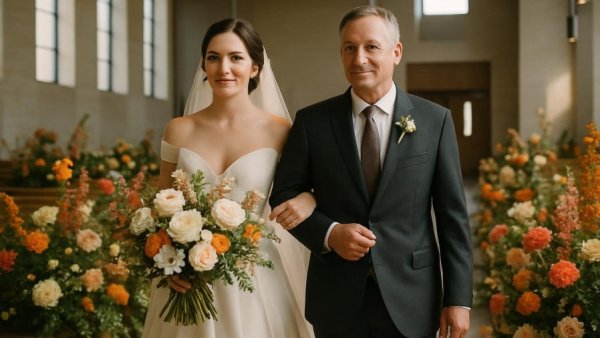 Elegant Phantom of the Opera themed wedding procession.