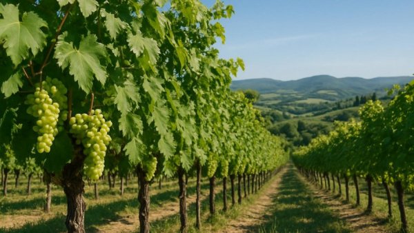 Lush vineyard in Tuscany, ideal for wedding planning.