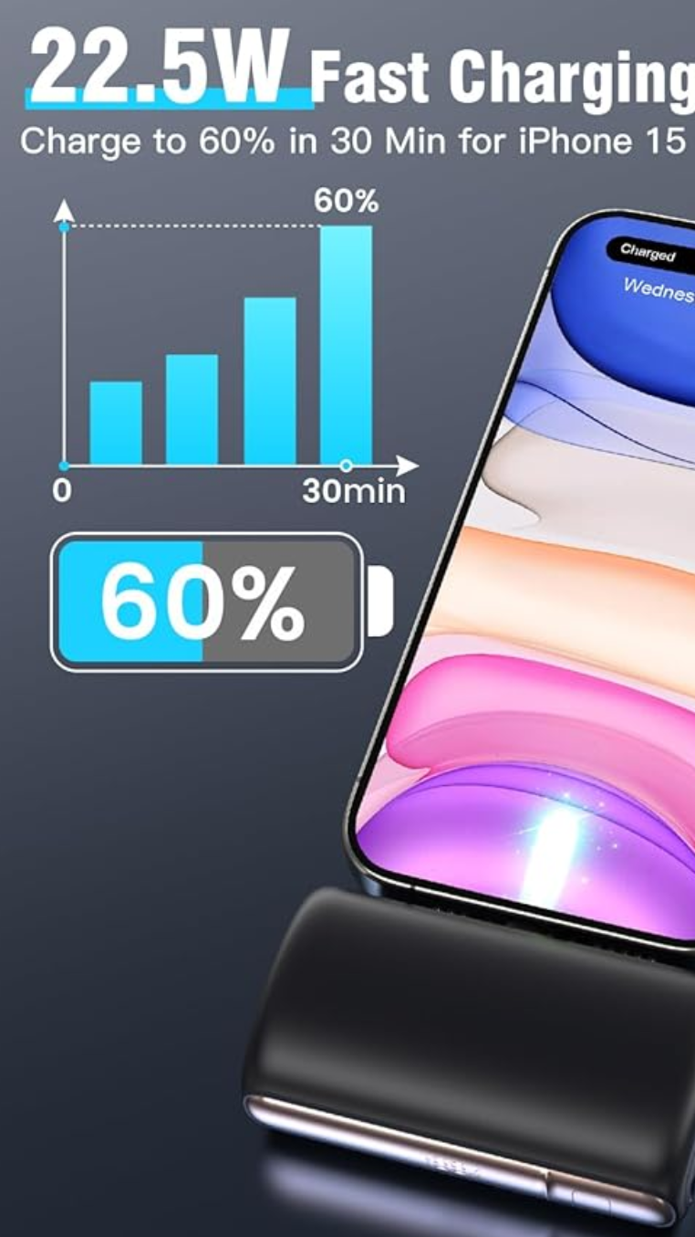 innovative ChargerHomePortable, eager, charging a smartphone and laptop, photorealistic, on a kitchen countertop near a digital tablet, highly detailed, interactive touch buttons, 50mm lens, graphite, bright LED lights