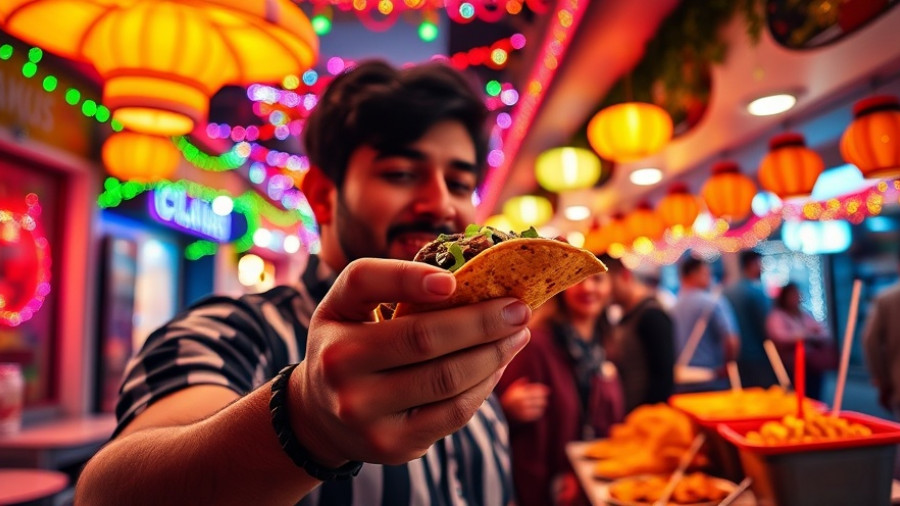 Mexican culinary traditions celebrated with colorful festive taco scene.