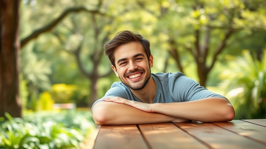 Young man at Argentinian BBQ in garden setting