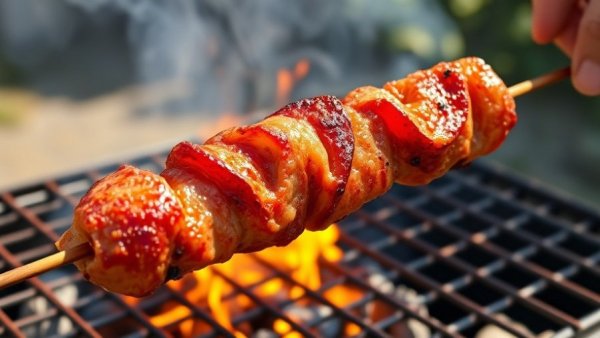 Juicy picaña a la espada grilling on barbecue.