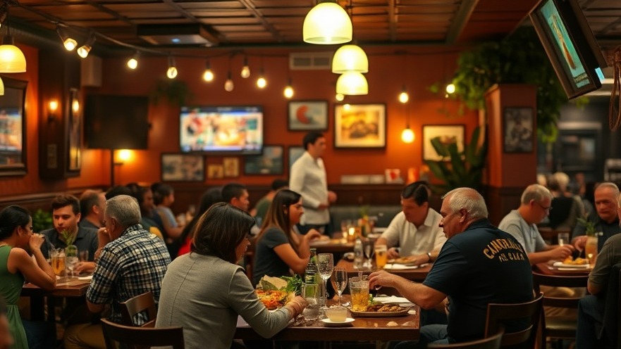 Warm Latin American dining atmosphere in Buffalo, NY with friends sharing meals.