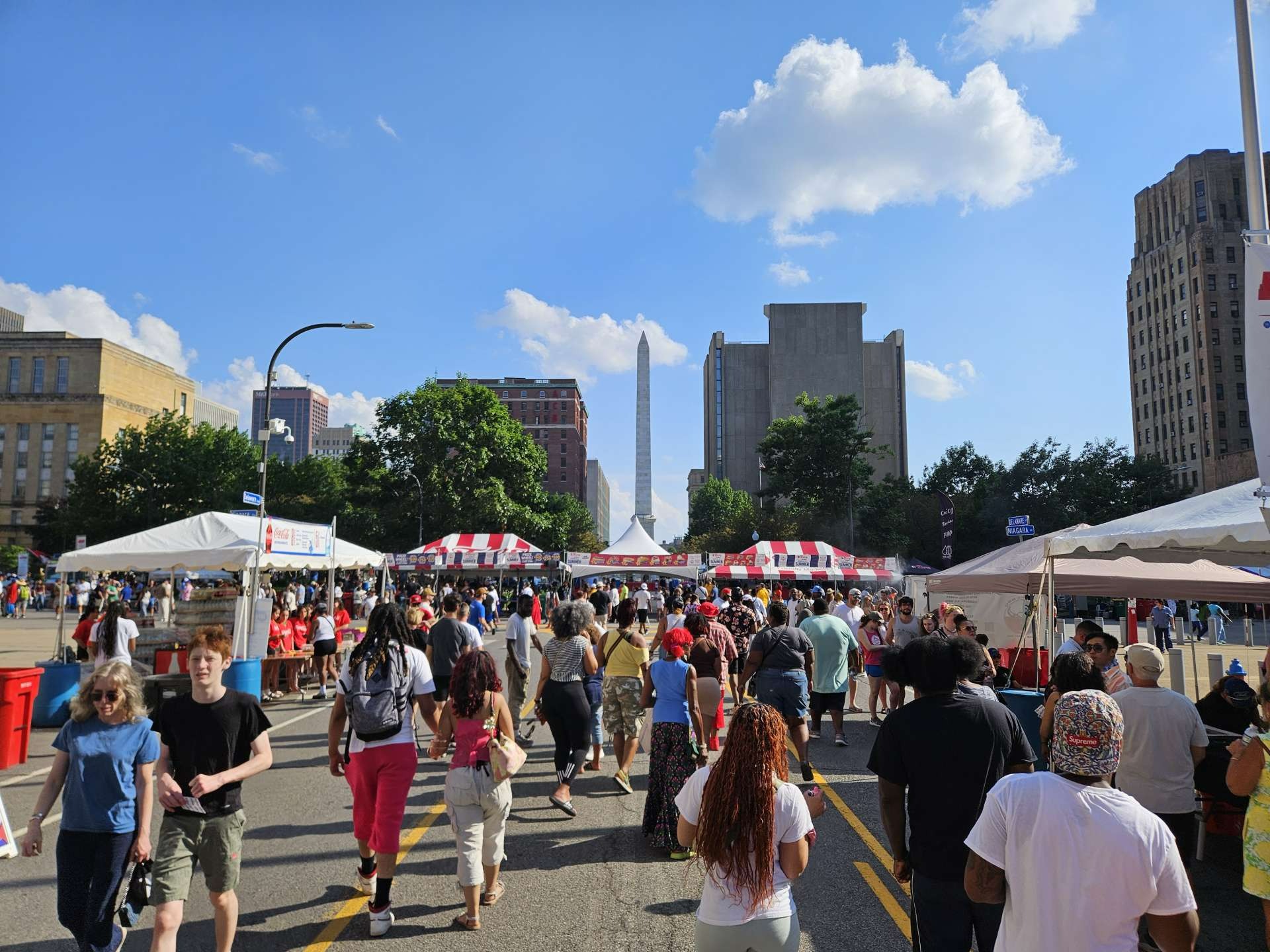 Crowds and food vendor tents at Taste of Buffalo 2026 in downtown Buffalo, New York.