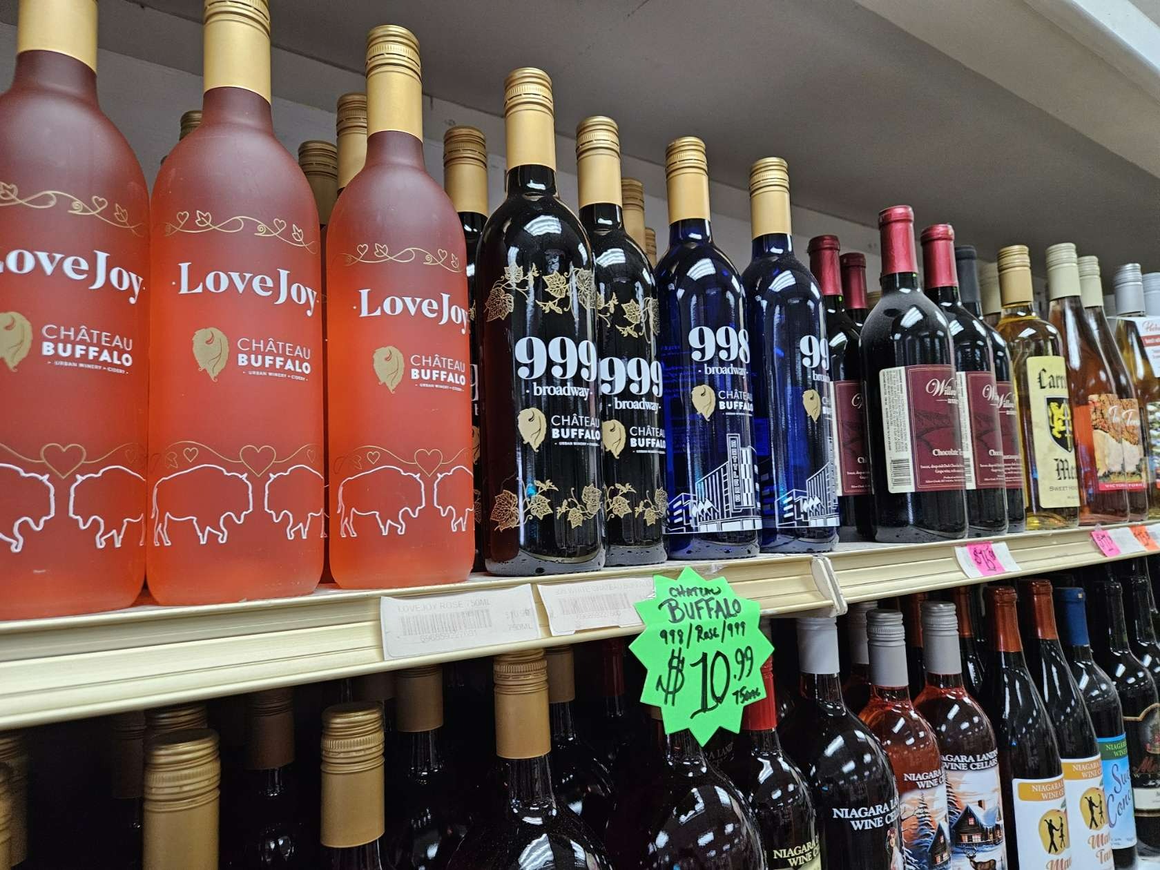colorful buffalo wines on display at on the rox liquors amherst new york