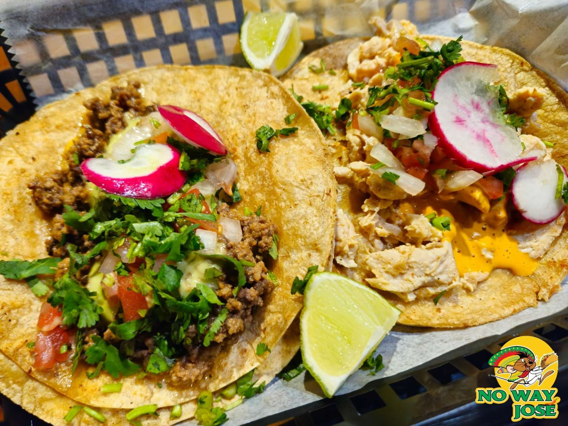 tacos on corn tortillas at No Way Jose 478 Elmwood Ave Buffalo New York