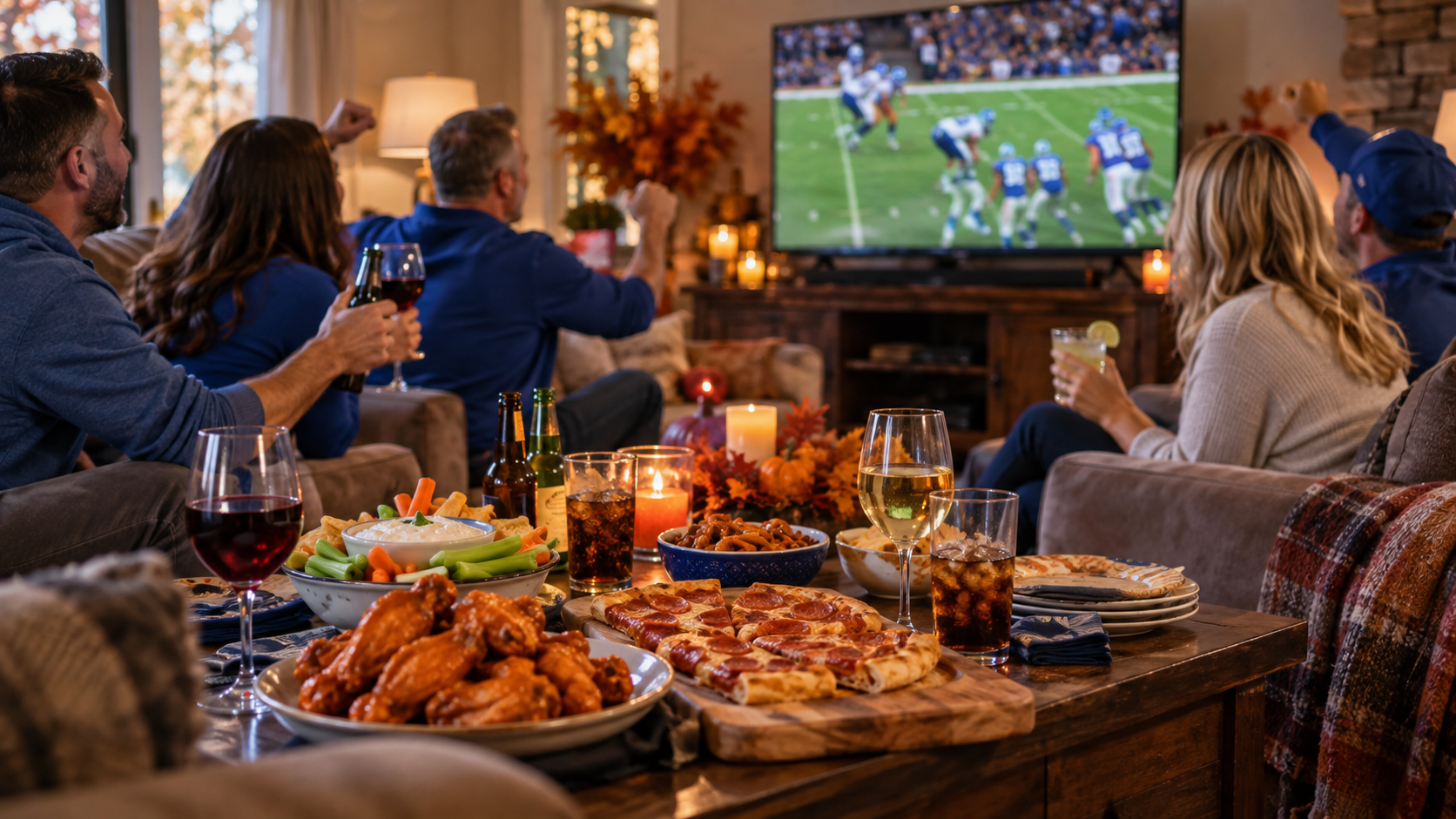 Wine and spirits for a Buffalo football watch party
