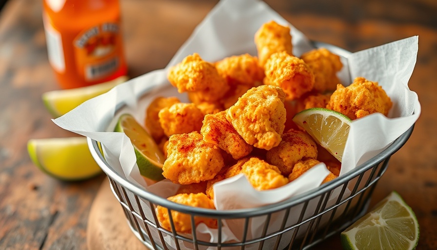 Crispy chicharrones de harina with lime and hot sauce.