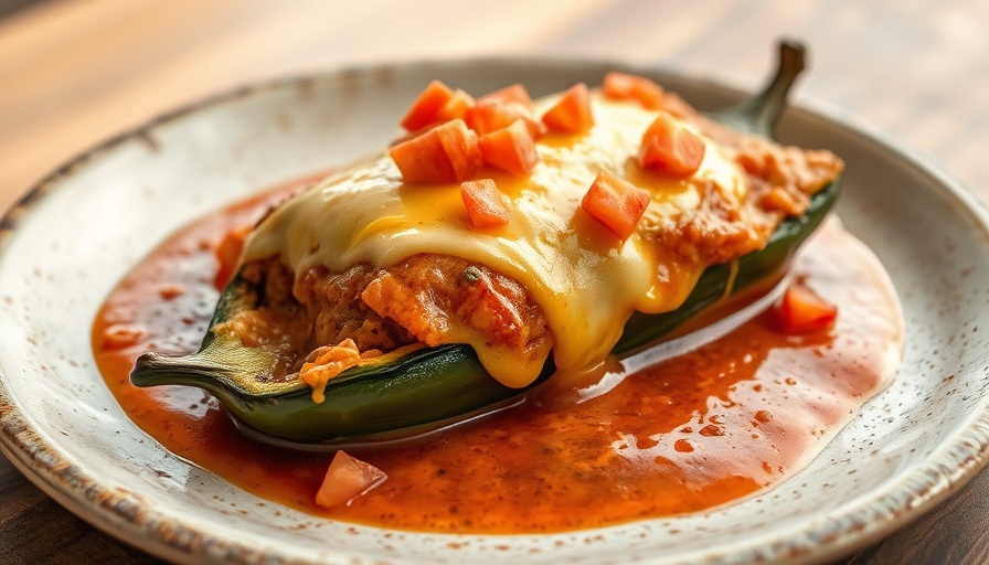 Baked Chile Rellenos Recipe: Tantalizing stuffed pepper with cheese and tomatoes.