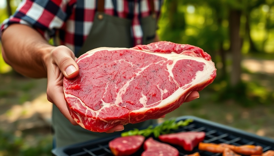 Person preparing perfect entraña steak for Argentinian cuisine, outdoor.