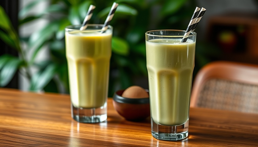 Fresco de Aguacate in tall glasses with straws.