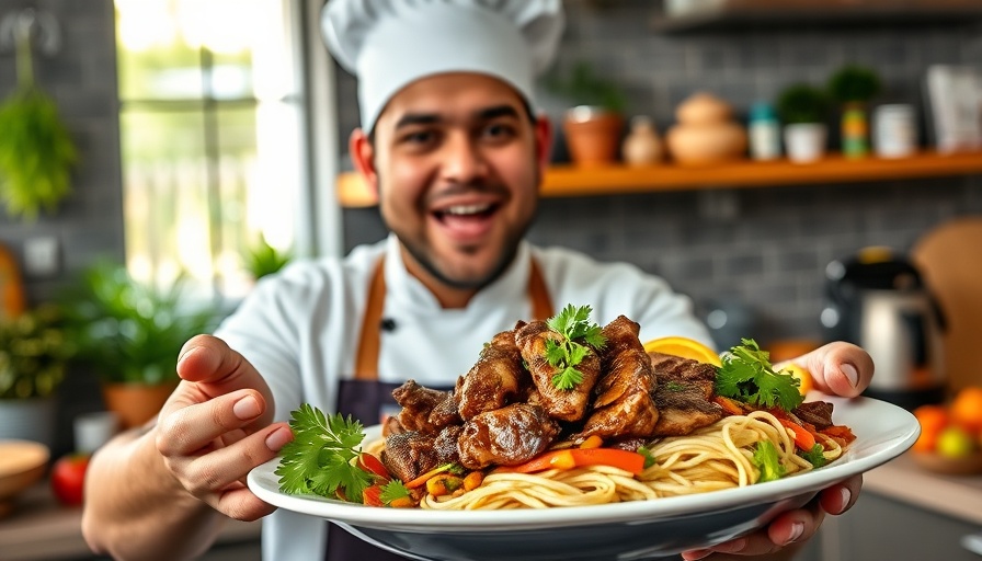 Authentic Peruvian Lomo Saltado dish presented by chef.